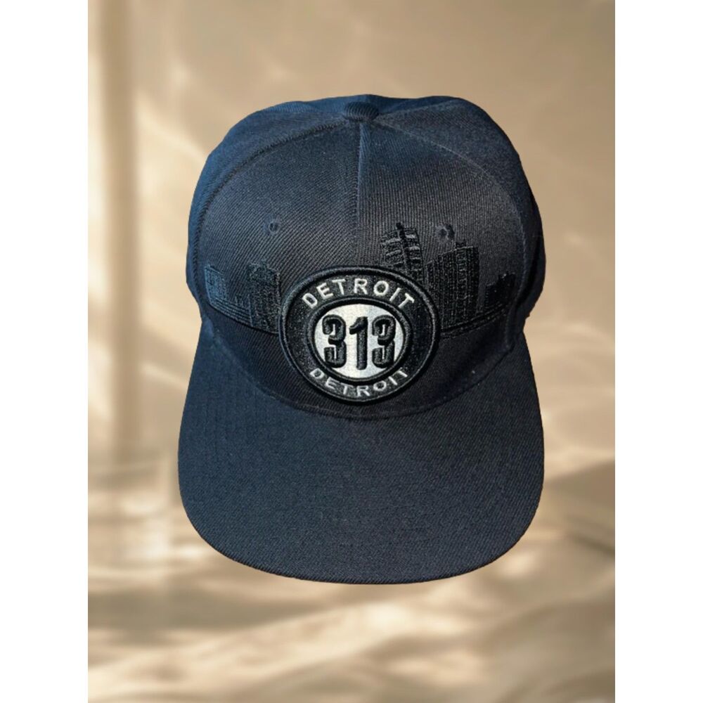 Detroit 313 Black Snapback Cap Adjustable Embroidered Patch Hat Streetwear